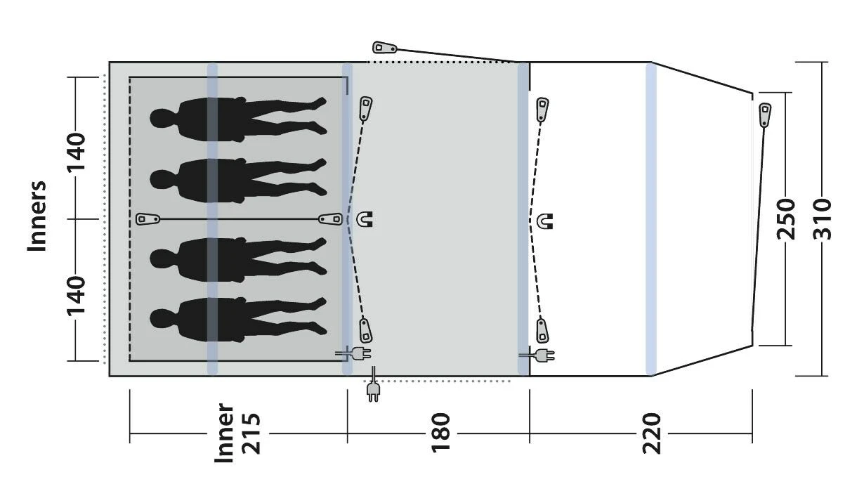 Outwell Parkdale 4PA Tent (2023) 4 Outwell Parkdale 4PA Tent (2023) - Image 2