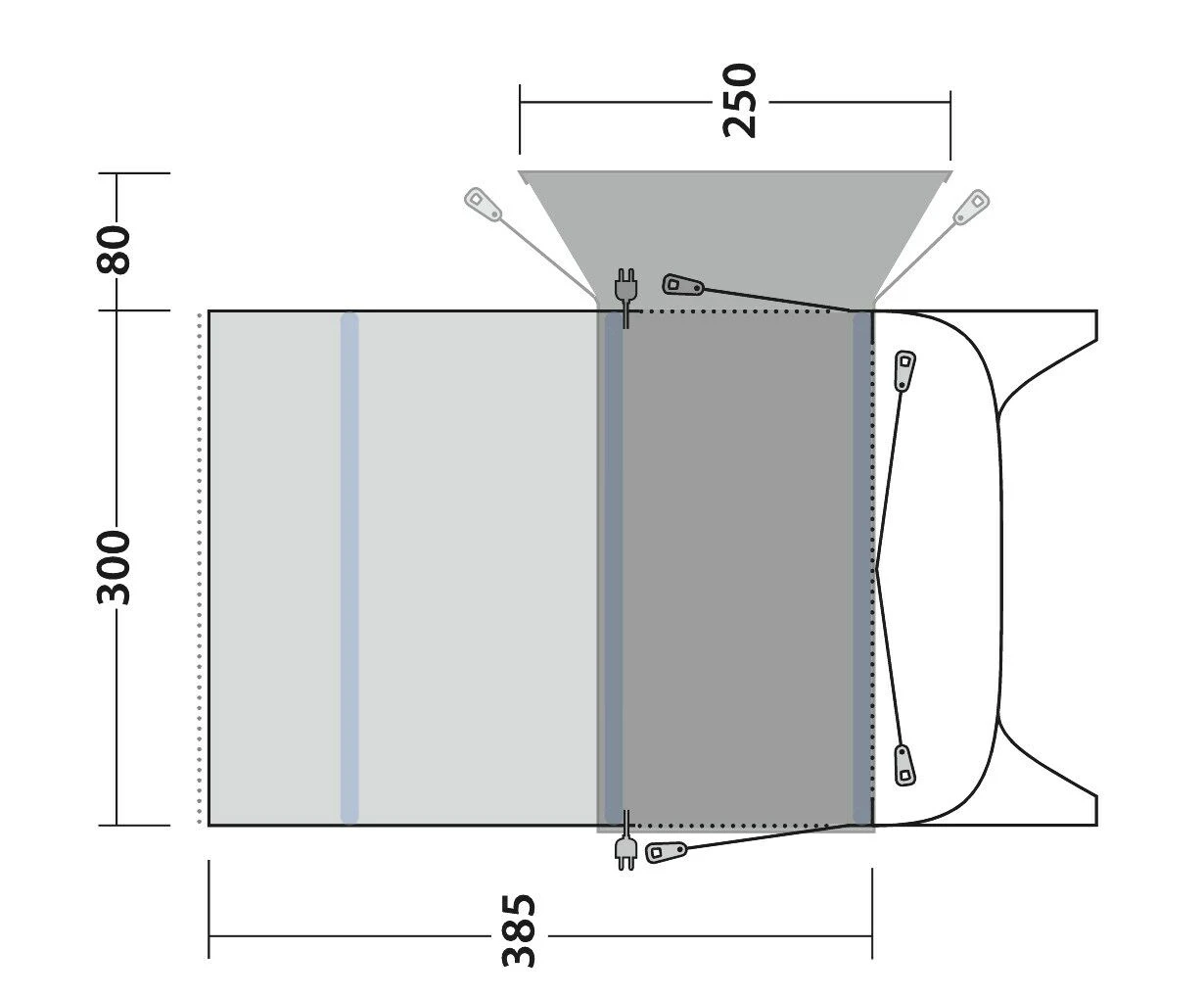 Outwell Blossburg 380 Air Drive Away Awning 4 Outwell Blossburg 380 Air Drive Away Awning - Image 2