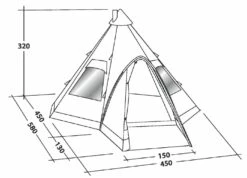 Robens Kiowa Tipi Tent (2023) -Outwell Shop 130111 kiowa drawing perspective 1834