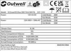 Outwell Ecocool Coolbox 35L 12/230v -Outwell Shop 590174 ecocool slate grey 35 12v 230v feature photo12