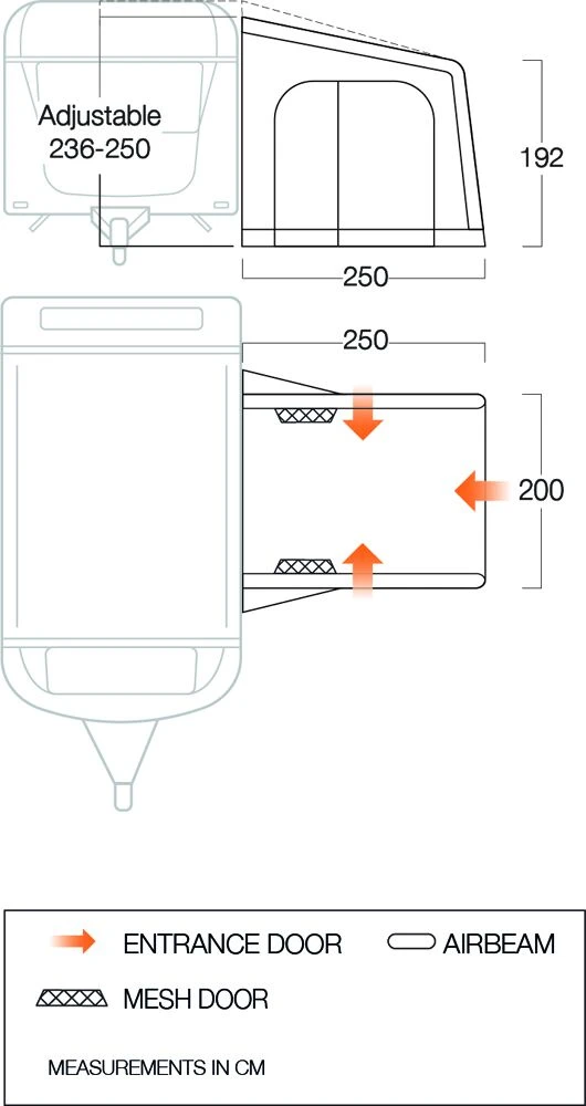 Vango Balletto Air 200 Elements Shield Caravan Awning (2023) 4 Vango Balletto Air 200 Elements Shield Caravan Awning (2023) - Image 2