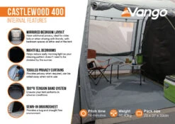 Vango Castlewood 400 Poled Tent Package (2023) -Outwell Shop castlewood 400 infographic2