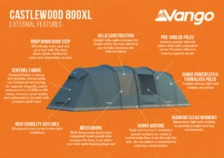 Vango Castlewood 800XL Poled Tent Package (2023) -Outwell Shop castlewood 800xl infographic