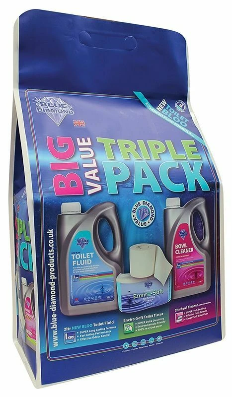 Blue Diamond Big Value 2L Triple Pack (Toilet Fluid) 3 Blue Diamond Big Value 2L Triple Pack (Toilet Fluid)