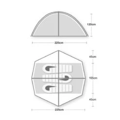 Wild Country Helm Compact 3 Tent (2023) -Outwell Shop helm compact 3 floorplan 1500px 72dpi