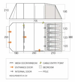 Vango Joro Poled 600XL Tent (2022) 20 Vango Joro Poled 600XL Tent (2022) -Outwell Shop joro 600xl floorplan low