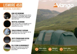 Vango Lismore 450 Poled Tent Package (2023) -Outwell Shop lismore 450 infographic2