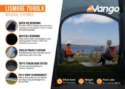 Vango Lismore 700DLX Poled Tent Package (2023) -Outwell Shop lismore 700dlx infographic2