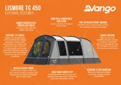 Vango Lismore TC 450 Poled Tent Package (2023) -Outwell Shop lismore tc 450 infographic