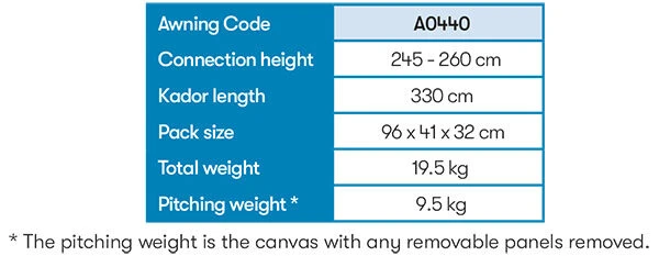 Westfield Mars 330 Motorhome Fixed Air Awning (245 - 260cm) 14 Westfield Mars 330 Motorhome Fixed Air Awning (245 - 260cm) - Image 12