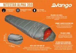 Vango Nitestar Alpha 350 Sleeping Bag (Fog) 15 Vango Nitestar Alpha 350 Sleeping Bag (Fog) -Outwell Shop nitestar 350 infographic