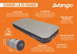 Vango Shangri-La II 20cm Grande Self-Inflating Mattress -Outwell Shop shangri la 20 grande infographic