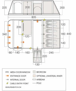 Vango Tahiti 850XL Air Tent (2023) 17 Vango Tahiti 850XL Air Tent (2023) -Outwell Shop vango 2021 tents floorplan tahiti ii air 850xl hi