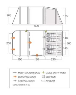 Vango Lismore Air TC 450 Tent Package (2023) -Outwell Shop vango 2023 tents floorplan stargrove air tc 450