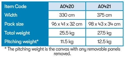Westfield Vega 330 Performance Air Porch Awning (240 - 255cm) 9 Westfield Vega 330 Performance Air Porch Awning (240 - 255cm) - Image 7